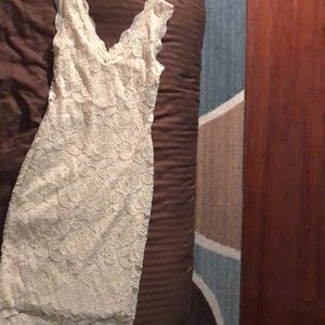 Cream lace midi dress